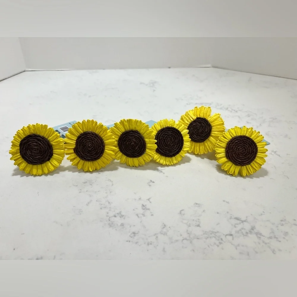 Sunflower Napkin Rings set 6